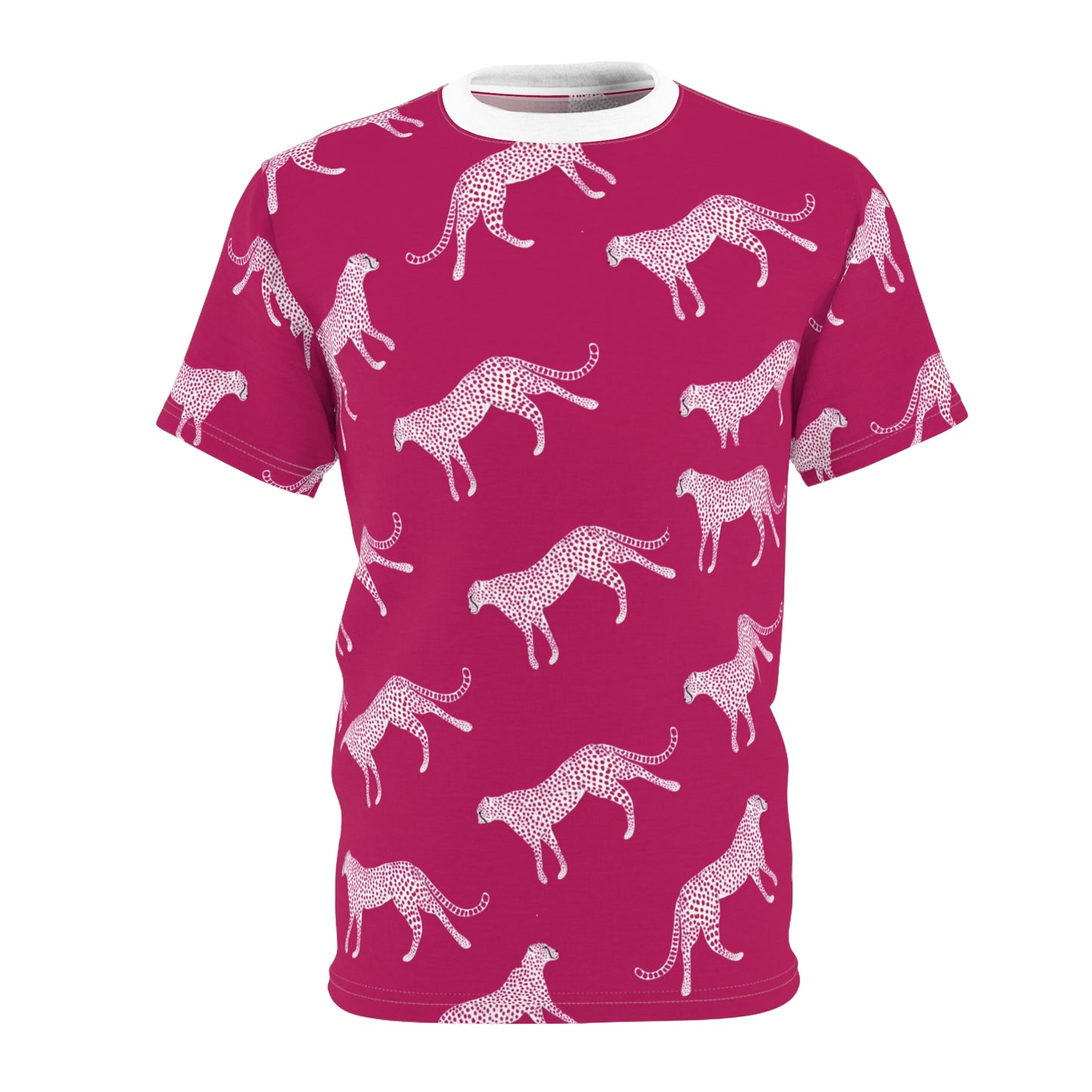 Pink Cheetah Print Tee — All-Over Graphic Shirt