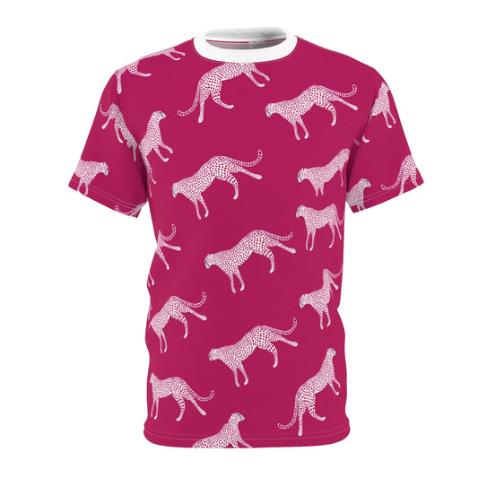 Pink Cheetah Print Tee — All-Over Graphic Shirt