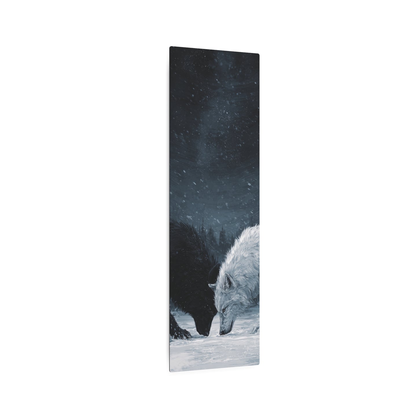 Twin Wolves Snow Scene Rustic Wall Decor