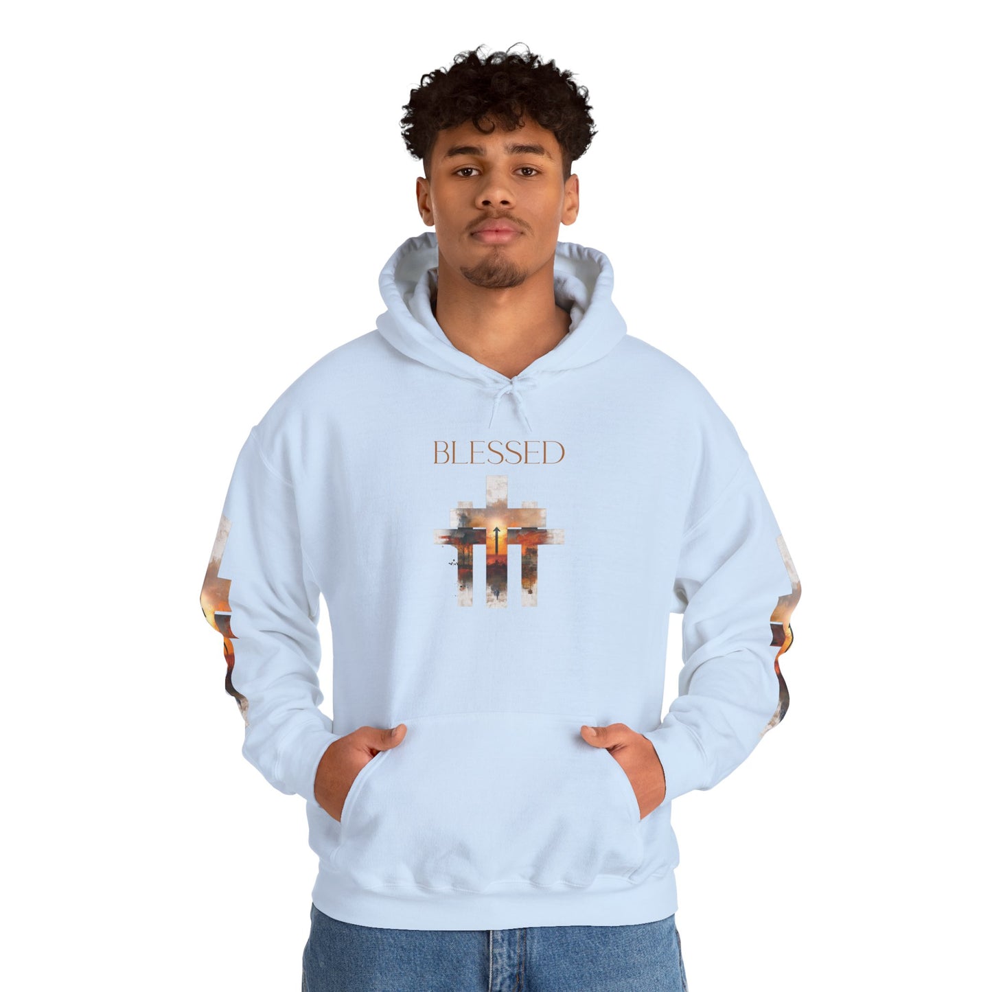 Blessed Cross Hoodie - Christian Faith Pullover for Men & Women