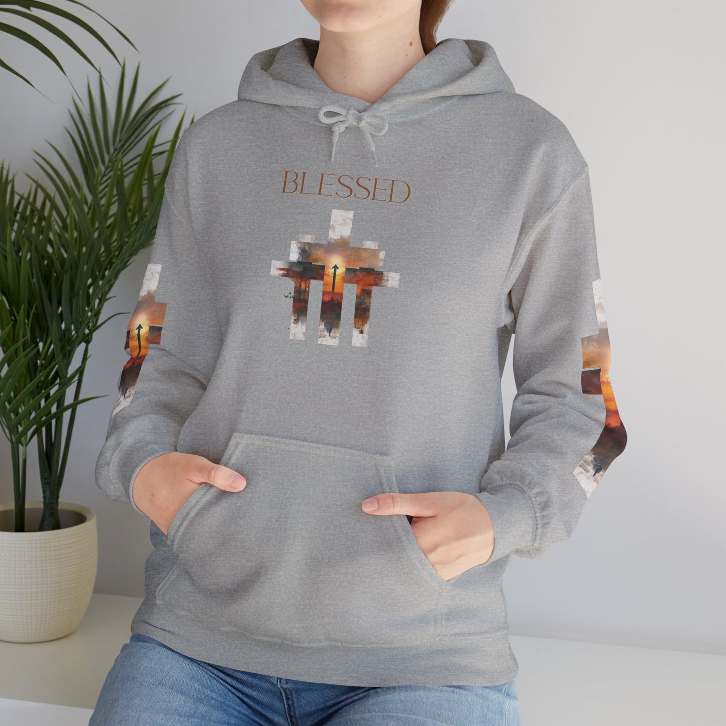 Blessed Cross Hoodie - Christian Faith Pullover for Men & Women