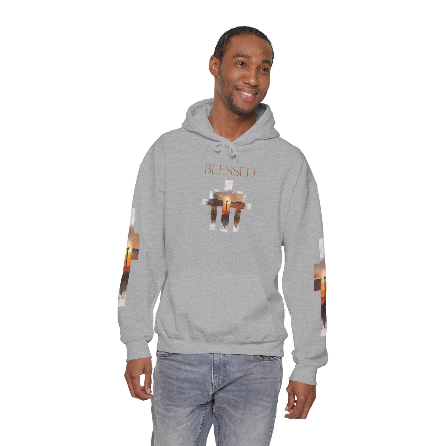 Blessed Cross Hoodie - Christian Faith Pullover for Men & Women