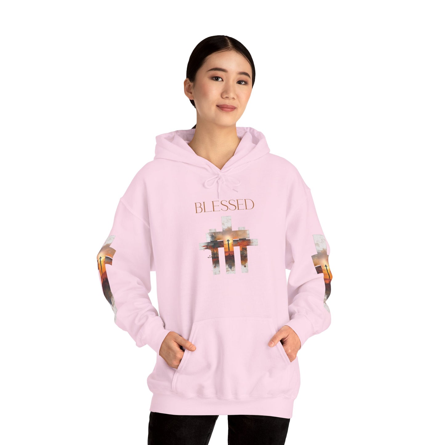 Blessed Cross Hoodie - Christian Faith Pullover for Men & Women