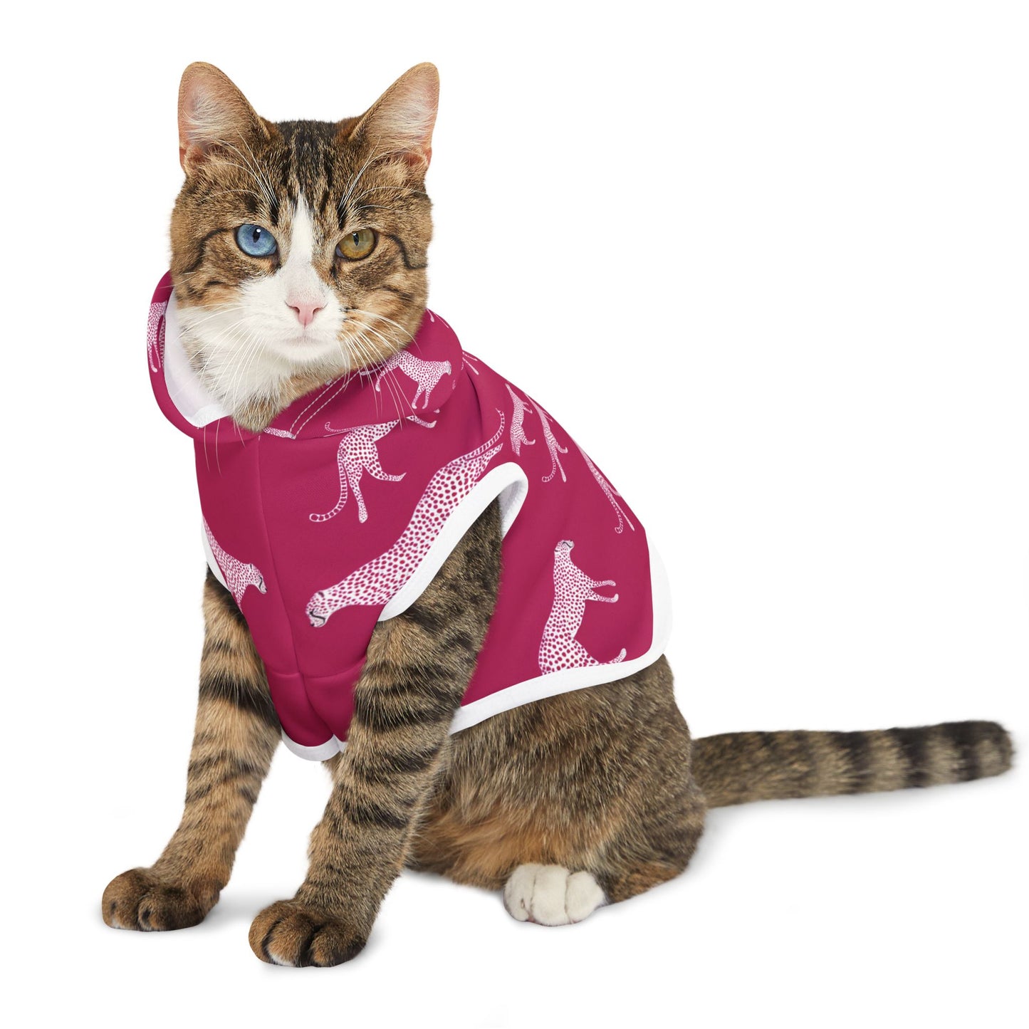Pink Cheetah Pet Hoodie — Cozy Patterned Dog & Cat Hoodie