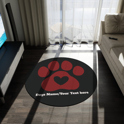 Personalized Dog Paw Print Floor Mat (Custom Name)