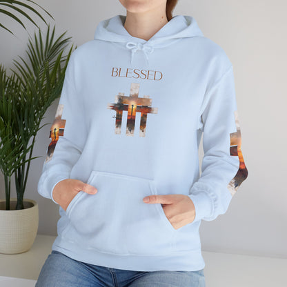 Blessed Cross Hoodie - Christian Faith Pullover for Men & Women