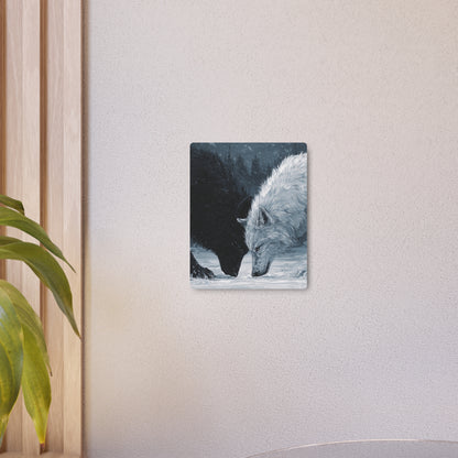 Twin Wolves Snow Scene Rustic Wall Decor