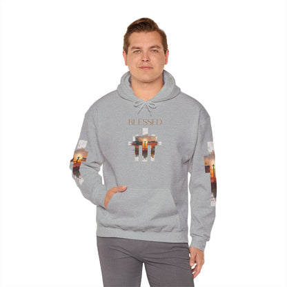 Blessed Cross Hoodie - Christian Faith Pullover for Men & Women