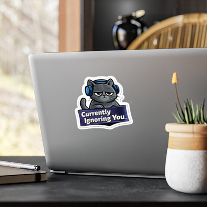 Grumpy Cat 'Currently Ignoring You' Vinyl Sticker — Kiss-Cut Decal