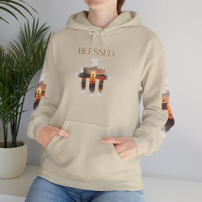 Blessed Cross Hoodie - Christian Faith Pullover for Men & Women