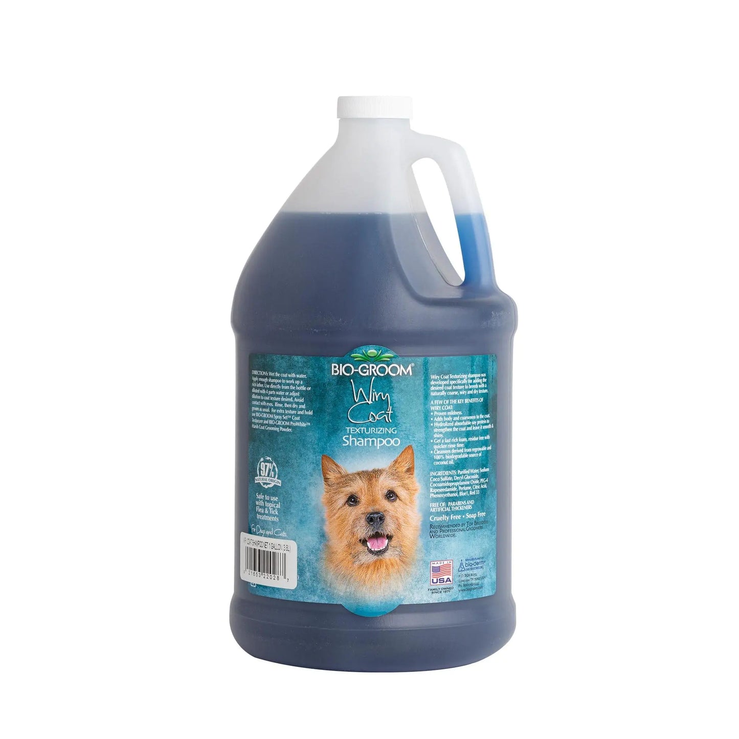 Bio-Groom Wiry Coat Dog Shampoo - Tearless Dog Bathing Supplies Puppy Wash Cat & Dog Grooming Supplies Cruelty-Free Made in USA Texturizing Shampoo Dog Products - 1 Gallon